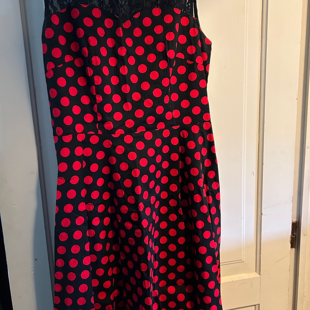 Chic Black and Red Polka Dot Dress